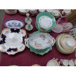 Qty of C19th/C20th ceramics & glass incl. 6 cabinet plates & matching comports, pair of Coalport