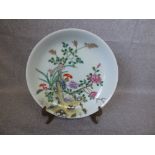 Chinese plate famille rose decorated with flowers PLEASE always check condition PRIOR to bidding