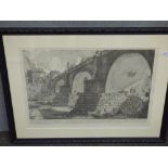 After Piranesi - black & white engraving of a Viaduct PLEASE always check condition PRIOR to bidding