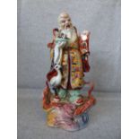 Chinese older seated figure PLEASE always check condition PRIOR to bidding or email us with a