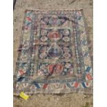 Caucasian rug with four panelled gulls within serrated leaf borders 152 x 122 cm PLEASE always check