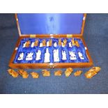 Modern Eastern hardwood chess set with board PLEASE always check condition PRIOR to bidding or email