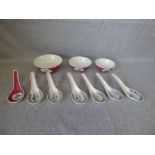 3 Chinese bowls and spoons PLEASE always check condition PRIOR to bidding or email us with a