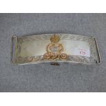 Silver military Cross Belt Pouch, for the Royal Dragoons, maker 'J & Co.' Birmingham 1912, with