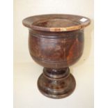 C20th treen walnut jardiniere 32H x 24 dia. cm PLEASE ALWAYS CHECK CONDITION PRIOR TO BIDDING