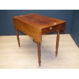 Victorian mahogany side table, turned legs 74H x 90W cm PLEASE ALWAYS CHECK CONDITION PRIOR TO