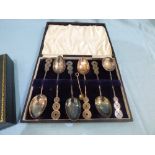 Set of five Chinese export spoons, stamped with character marks only, the oval bowls to bamboo stems