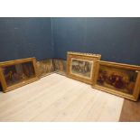 Pair C19th coloured oiliograph, Classical scene, 48x72cm, framed & glazed, & after G. Waller,