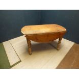 Victorian pine drop-leaf table on turned legs 76H x 134W cm PLEASE ALWAYS CHECK CONDITION PRIOR TO