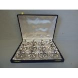 Continental silver set of 12 dishes with cherub figures for menu holders, 10 ozt PLEASE ALWAYS CHECK