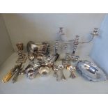 Qty of various silver plate cutlery, fruit basket, etc. PLEASE ALWAYS CHECK CONDITION PRIOR TO