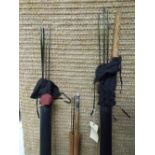 Four piece carbon fibre spinning rod, 'Silver Creek' 10ft Smuggler rod & a carbon fibre fly rod