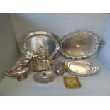 Qty of various silver plate trays PLEASE ALWAYS CHECK CONDITION PRIOR TO BIDDING