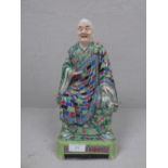 Chinese famille verte figure of a Buddah seated, 34 cm H