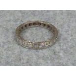 18ct white gold diamond full eternity ring, size 'P', 3.4g