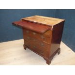 Georgian mahogany chest of long drawers on bracket feet, with brushing slide, 80H x 76W cm