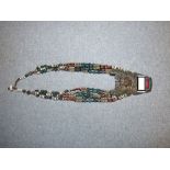 Tibetan silver, coral & beaded 4 strand necklace