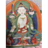 Thangka, decorated all over with animals in a mountain landscape, 98cm Long x 60 cm Wide, good local