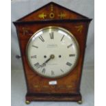 Regency brass inlaid mahogany bracket clock by Frodsham of London 45H x 27W cm