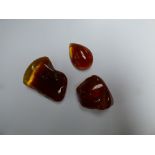 3 pieces of amber