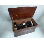 Vintage sewing machine, qty of various brass & copper items and printer's machine & accessories