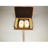 Ivory top brush set by 'Mappin & Webb Ltd.' of Oxford Street, London in original fitted leather box