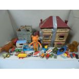 Edwardian doll's house, qty of various toys & child's books