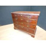C19th oak chest of 2 short & 2 long drawers on bracket feet 79H x 80W cm