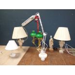 Qty of various table lamps & wall lights