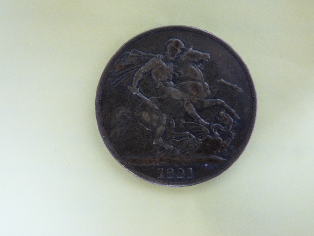 Coins & notes incl. an 1821 Crown & stamp set horse racing - Image 2 of 3