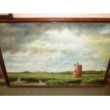 Crispin Thornton Jones, C20th, River landscape oil on canvas