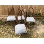 Set of 4 dark oak 'Ercol' dining chairs