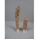 2 Chinese carved bone figures
