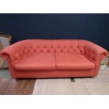 Victorian style Chesterfield sofa bed in orange fabric