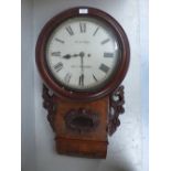 Victorian walnut case wall clock by 'Blurton', Stourbridge 76x 43 cm