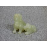 Chinese jade carving of 2 dogs 5.5 x 4 x 5 cm