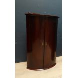 Georgian mahogany corner cupboard 92H x 52W cm