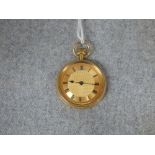 18ct gold open face pocket watch, 54g