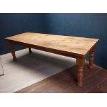 Large rectangular pine kitchen table 244L x 90W cm