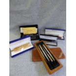 2 Waterman pen sets & qty of various pens