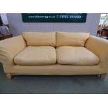 Contemporary 2 seater sofa with yellow loose fabric cover 100 x 210 cm