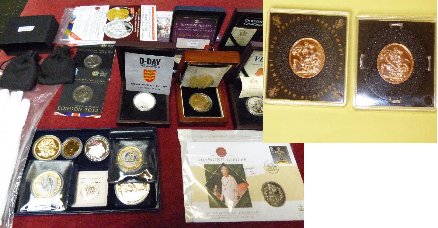 Qty of cigarette cards, 2 gold sovereigns (2016), small collection of Westminster proof coins & - Image 2 of 4