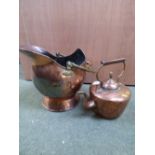 Copper coal bucket, copper tea kettle, 3 chandeliers, qty of various photo frames & wall mirror