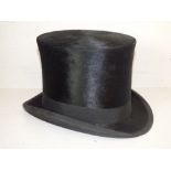 Black silk top hat by 'Thomas Townend & Co. of London', size 6 7/8