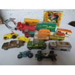 Selection of unboxed 'Corgi' & 'Matchbox' cars incl. racing transporter with cars & boxed 'Noddy'