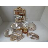 4 various hallmarked silver dressing table brushes & mirrors & various collectables