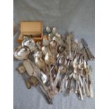 Large qty of various silver plated cutlery & plated items