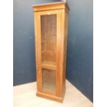 Pine glazed fronted cabinet 198H x 60W cm