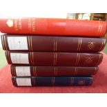 4 stock books of used white world & Windsor album of GB (u) (5)