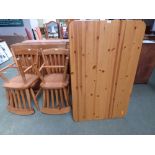 Modern pine kitchen table and 4 pie kitchen chairs (no signs of damage, but general scuff marks/